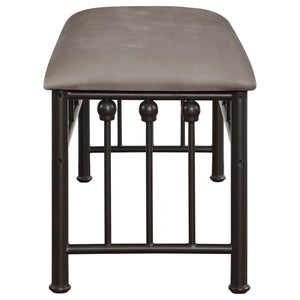 Livingston Microfiber Upholstered Bench Brown and Bronze
