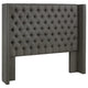 Cabecero Queen con respaldo orejero tapizado Bancroft, gris