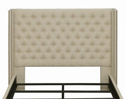 Bancroft Upholstered Wingback Full Headboard Beige