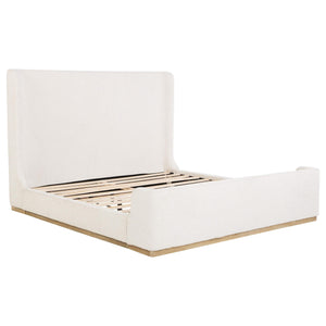 Cama King Sleigh tapizada Nala color crema
