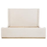 Cama King Sleigh tapizada Nala color crema