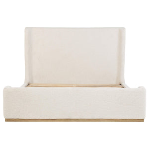 Cama King Sleigh tapizada Nala color crema