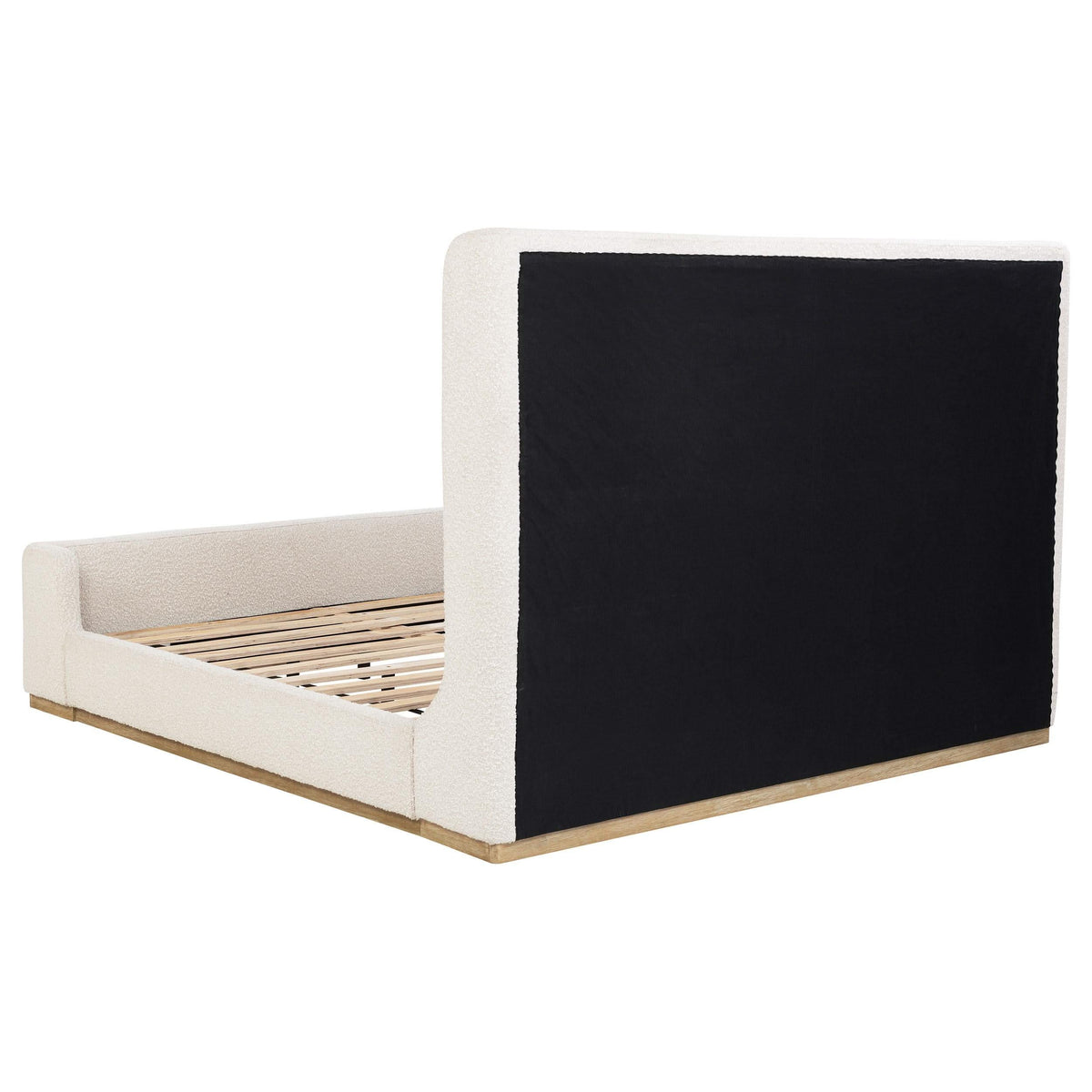 Cama King Sleigh tapizada Nala color crema