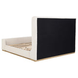 Cama King Sleigh tapizada Nala color crema