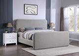 Cama King tapizada Wren con paneles en gris