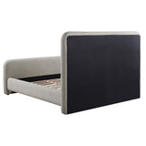 Cama King tapizada Wren con paneles en gris