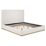Cama tapizada Knox EASTERN KING con paneles en color crema