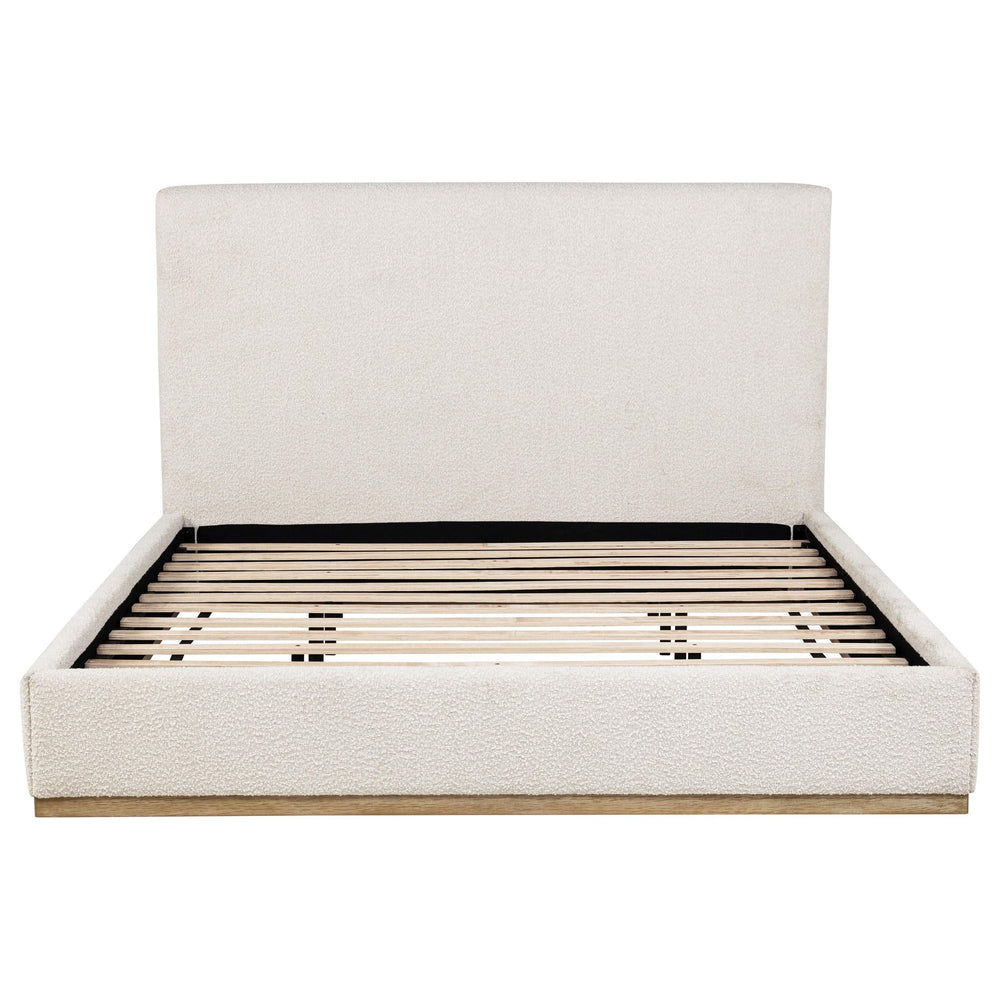 Cama tapizada Knox EASTERN KING con paneles en color crema