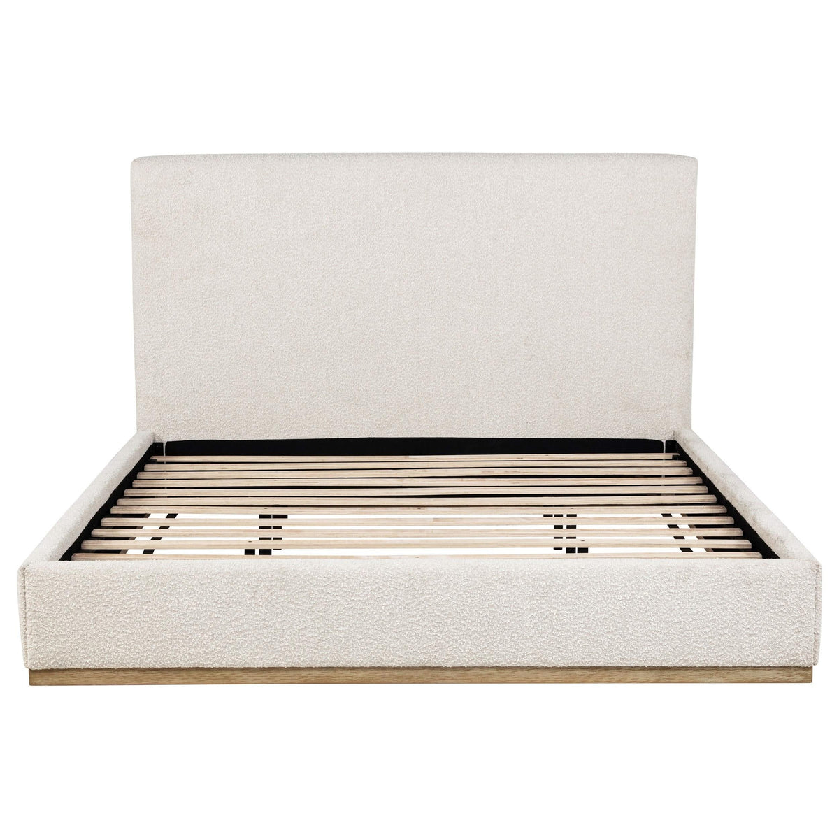 Cama tapizada Knox EASTERN KING con paneles en color crema