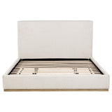 Cama tapizada Knox EASTERN KING con paneles en color crema