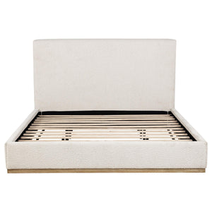 Cama tapizada Knox EASTERN KING con paneles en color crema