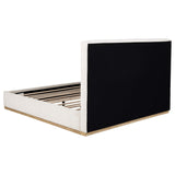 Cama tapizada Knox EASTERN KING con paneles en color crema