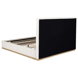 Cama tapizada Knox EASTERN KING con paneles en color crema