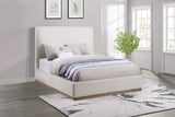 Cama Queen tapizada Knox color crema