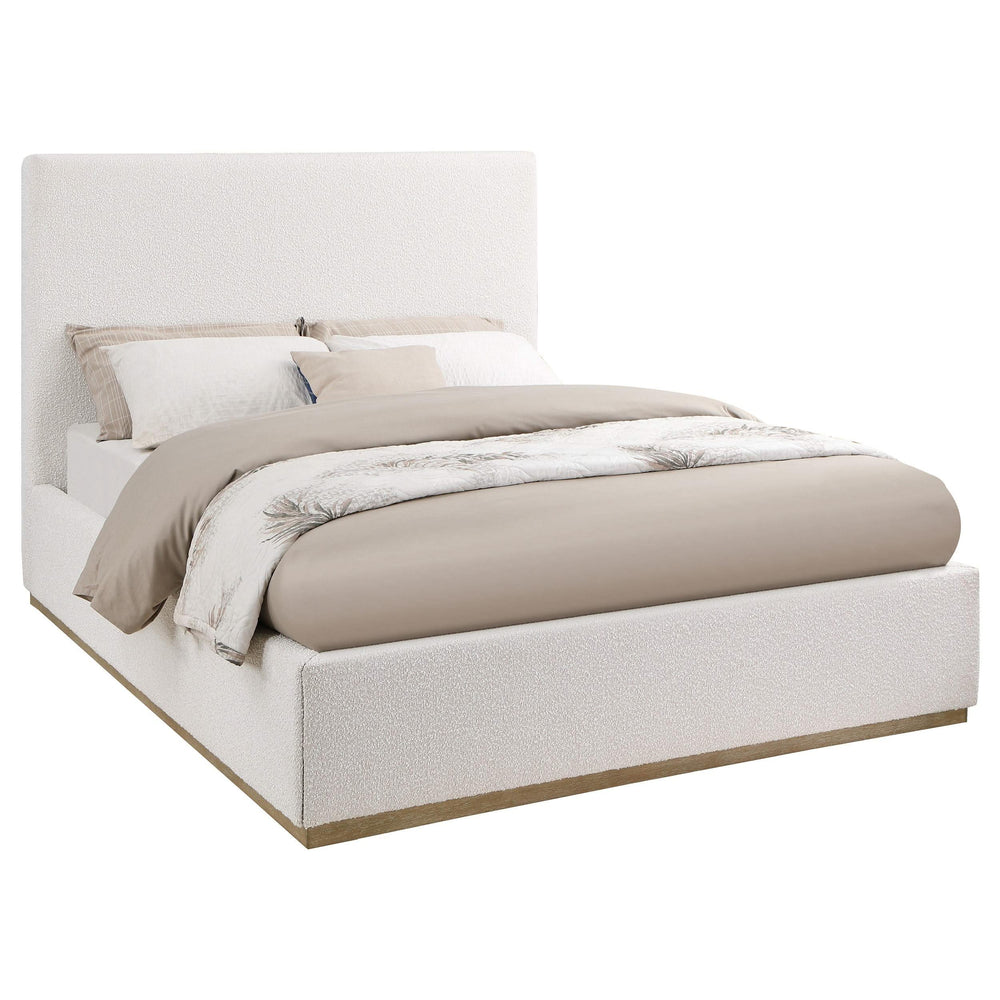 Cama Queen tapizada Knox color crema