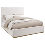Cama Queen tapizada Knox color crema