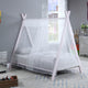 Cama individual tipo tienda de campaña de metal Fultonville con colchón de 18 cm, color rosa