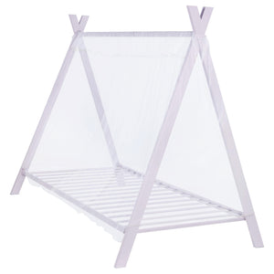 Cama individual tipo tienda de campaña de metal Fultonville con colchón de 18 cm, color rosa