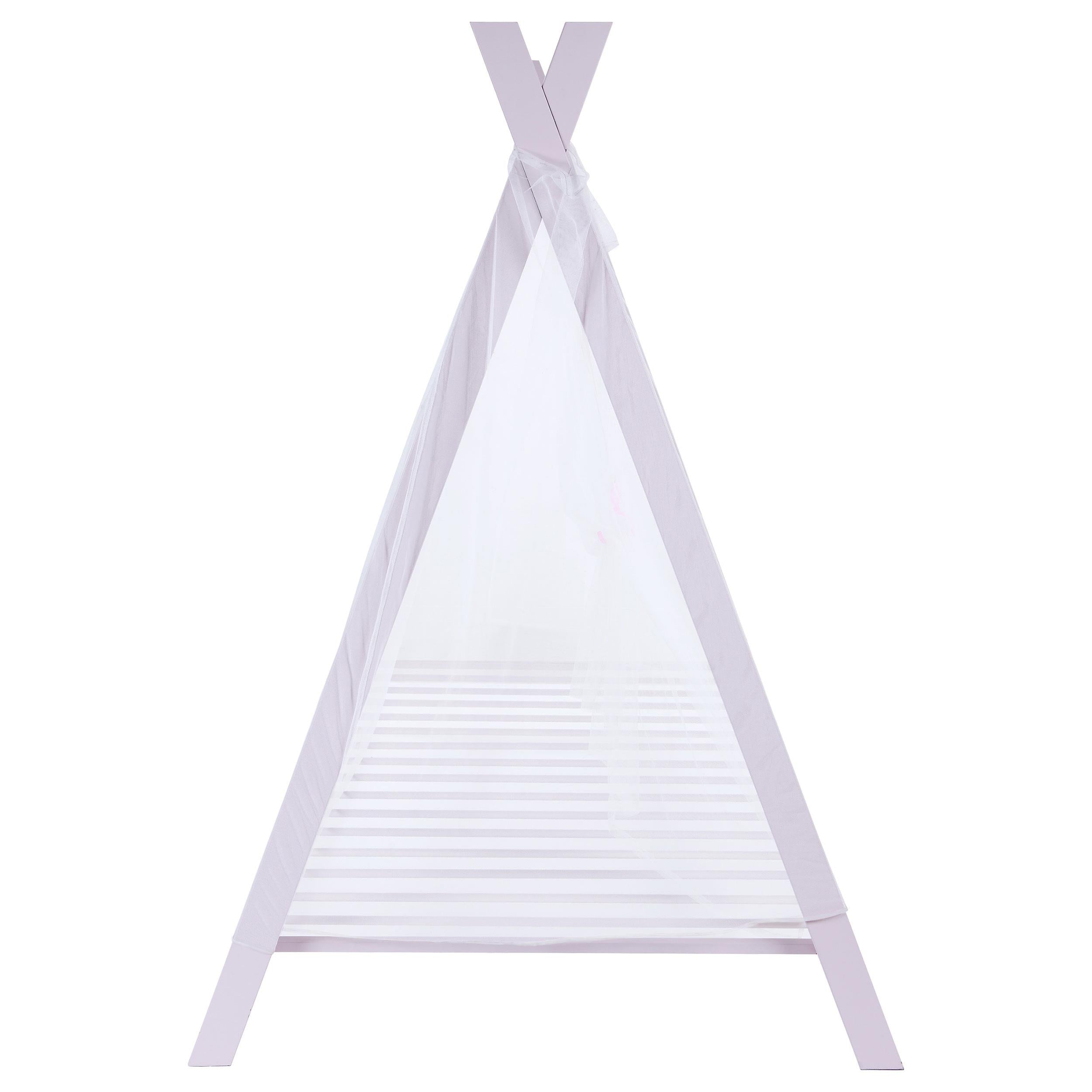 Fultonville Metal Twin Tent Bed with 7-inch Mattress Pink