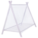 Cama individual tipo tienda de campaña de metal Fultonville con colchón de 18 cm, color rosa