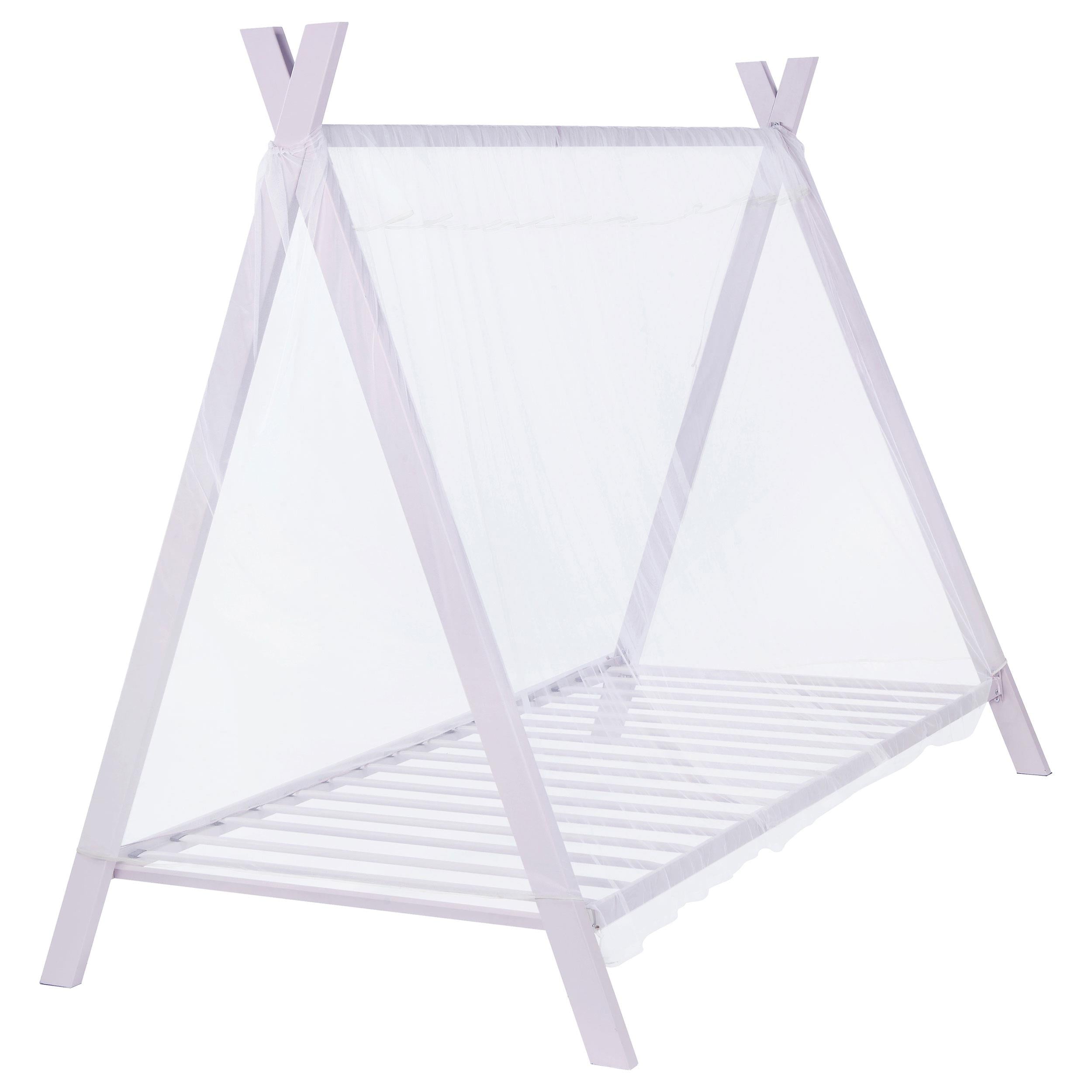 Fultonville Metal Twin Tent Bed with 7-inch Mattress Pink