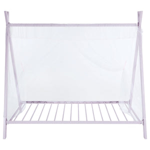 Cama individual tipo tienda de campaña de metal Fultonville, color rosa