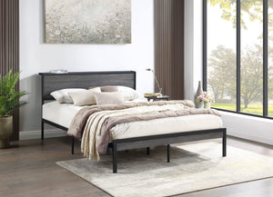 Cama Ricky Metal Full Panel Gris