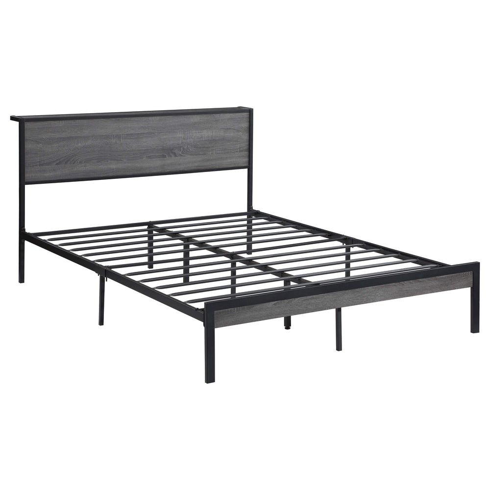 Cama Ricky Metal Full Panel Gris