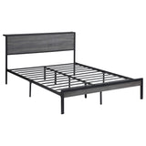 Cama Queen con paneles de metal Ricky, color gris