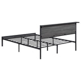 Cama Queen con paneles de metal Ricky, color gris