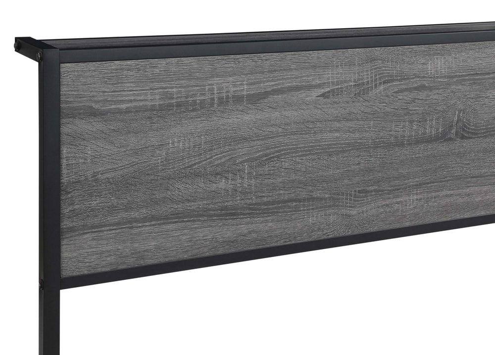 Cama Queen con paneles de metal Ricky, color gris