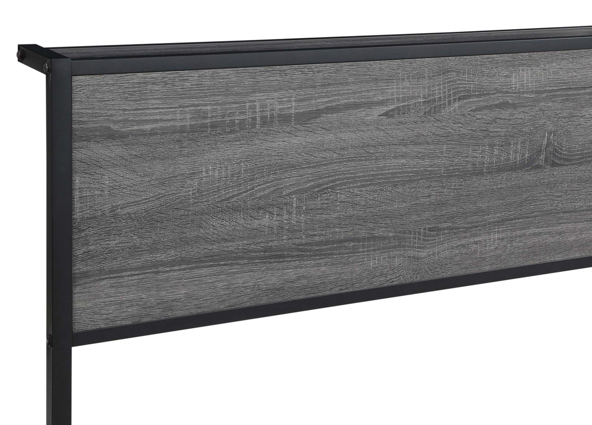 Cama Queen con paneles de metal Ricky, color gris