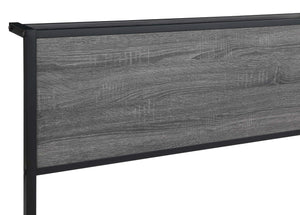 Cama Queen con paneles de metal Ricky, color gris