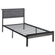 Cama individual con paneles metálicos Ricky gris