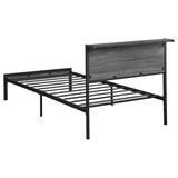 Cama individual con paneles metálicos Ricky gris
