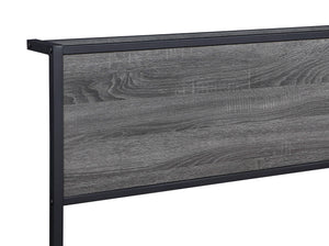 Cama individual con paneles metálicos Ricky gris