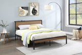 Cama Queen con paneles de metal Ricky de roble claro