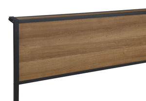 Cama Queen con paneles de metal Ricky de roble claro