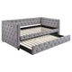 Sofá cama individual tapizado Mockern con cama nido gris