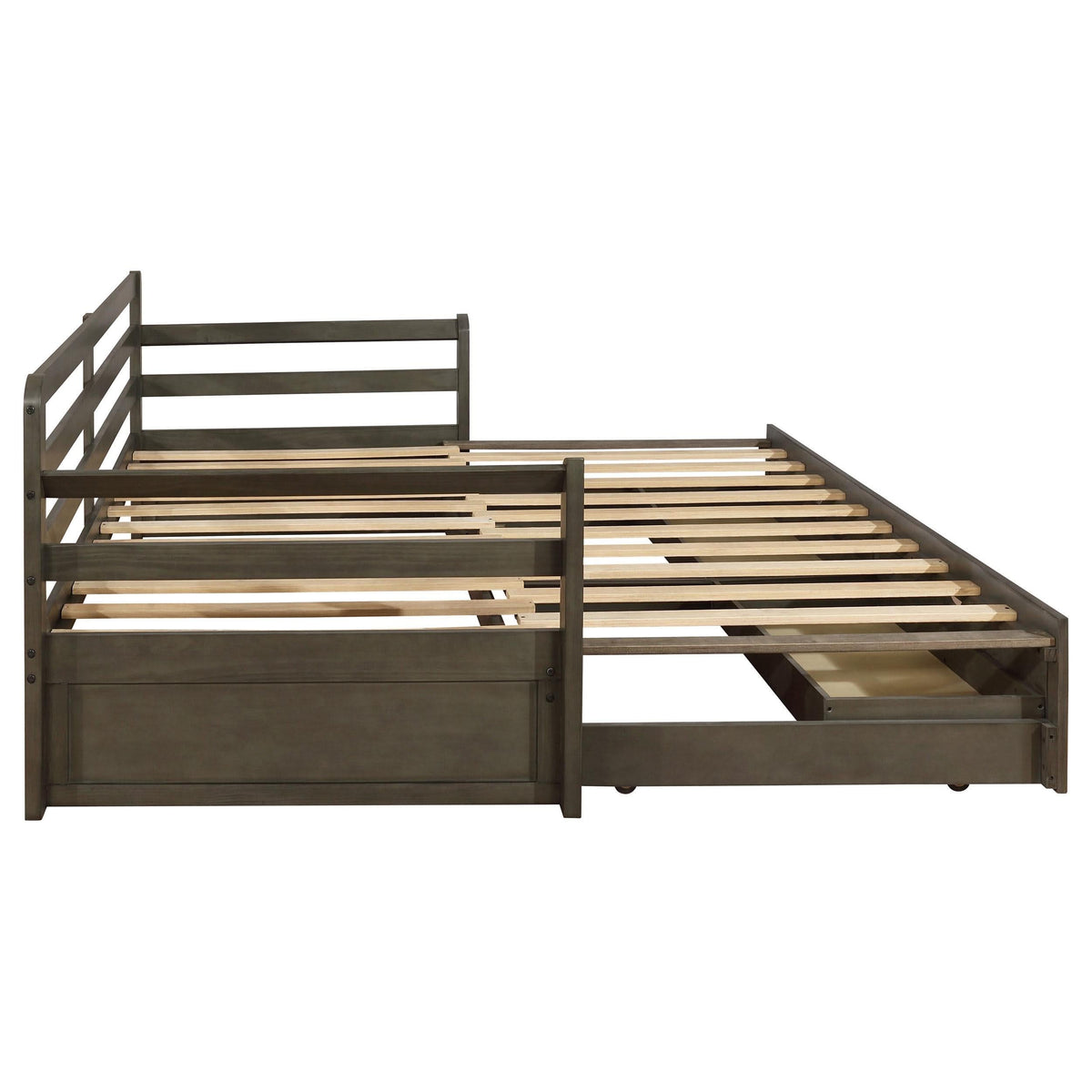 Sofá cama Sorrento Twin XL de 2 cajones con cama nido extensible, gris