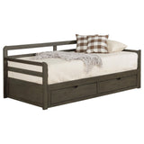 Sofá cama Sorrento Twin XL de 2 cajones con cama nido extensible, gris