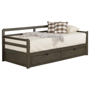 Sofá cama Sorrento Twin XL de 2 cajones con cama nido extensible, gris