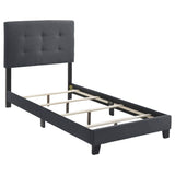 Cama individual tapizada Mapes gris