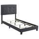 Cama individual tapizada Mapes gris