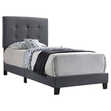 Cama individual tapizada Mapes gris