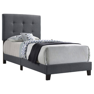 Cama individual tapizada Mapes gris