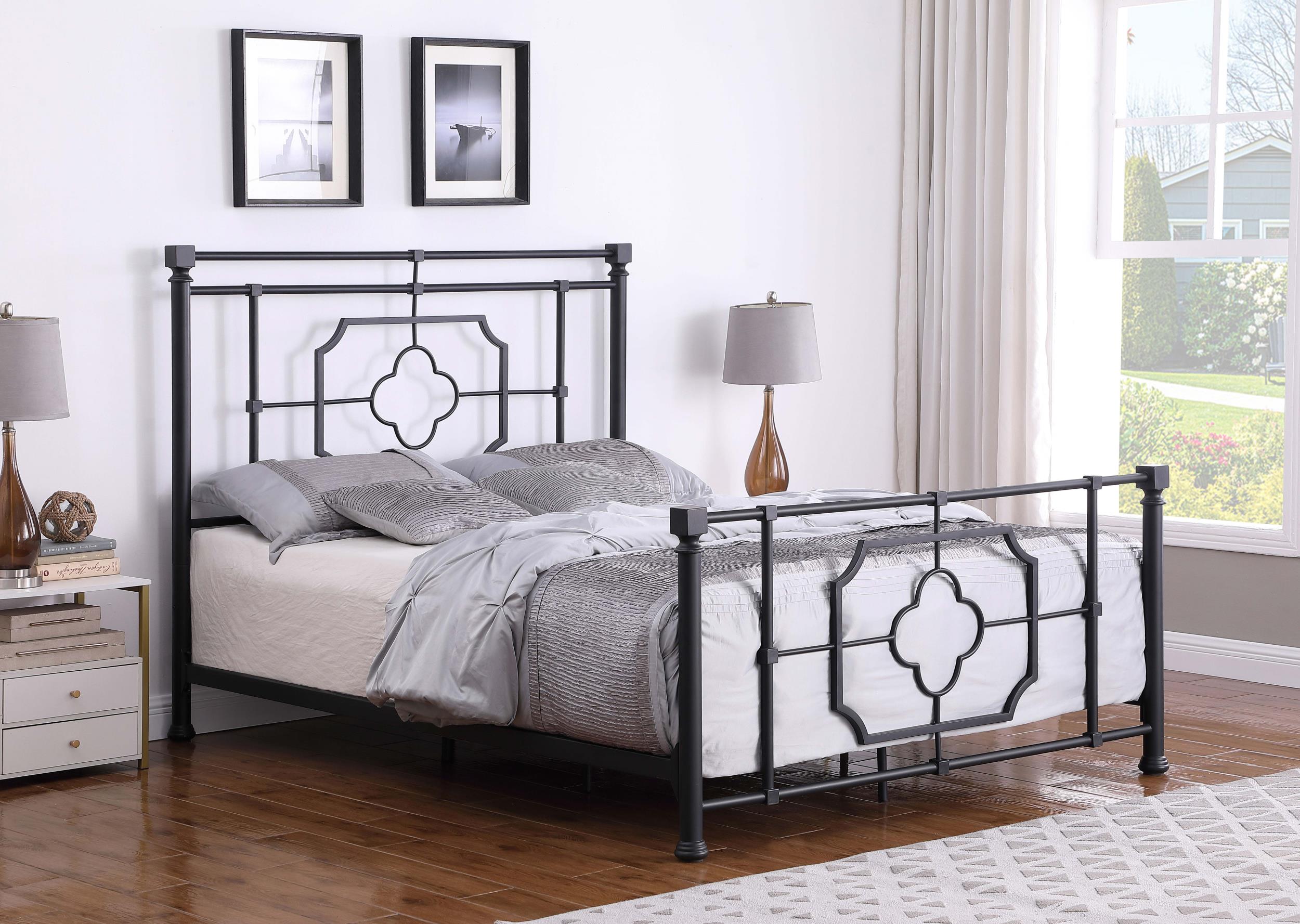 Paskay Metal Queen Open Frame Bed Weathered Black