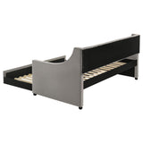 Sofá cama individual tapizado Chatsboro con cama nido gris