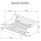Sofá cama individual tapizado Chatsboro con cama nido gris