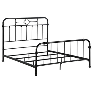 Cama Packlan de metal Eastern King con marco abierto, color negro mate